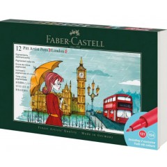 ΣΕΤ ΜΑΡΚΑΔΟΡΟΙ ΖΩΓΡΑΦΙΚΗΣ FABER-CASTELL PITT ARTIST PEN 12ΤΕΜ, LONDON, 267137