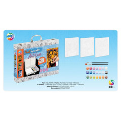 PAINT BY NUMBER ART CASE 35X25 CM 3 ΠΙΝΕΛA  3 ΚΑΜΒΑΔΕΣ (15X20 CM) 21 ΧΡΩΜΑΤΑ ΒΑΦΗ