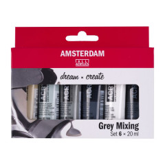 ΣΕΤ ΑΚΡΥΛΙΚΑ AMSTERDAM  6X 20 ML GREY MIXING
