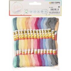 ΚΛΩΣΤΕΣ ΚΕΝΤΗΜΑΤΟΣ FOLIA 23993 ΠΑΣΤΕΛ, 100% ΒΑΜΒΑΚΙ, 52 ΔΕΜΑΤΑ ΤΩΝ 8 ΜΕΤΡΩΝ ΣΕ 26 ΔΙΑΦΟΡΕΤΙΚΑ ΧΡΩΜΑΤΑ, ΓΙΑ ΚΕΝΤΗΜΑ, ΔΕΣΙΜΟ ΚΑΙ ΧΕΙΡΟΤΕΧΝΙΕΣ