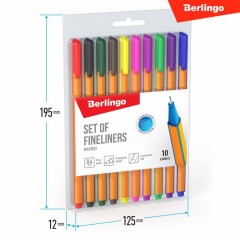 ΣΤΥΛΟ SET FINELINERS RAPIDO 0.4MM 10COLORS 10PCS BERLINGO