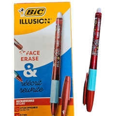 ΣΤΥΛΟ BIC ΣΒΗΝΟΜΕΝΟ ΚΟΚΚΙΝΟ ILLUSION  0,7ΜΜ  (ΣΥΣΚ-12ΤΕΜ)