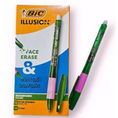 ΣΤΥΛΟ BIC ΣΒΗΝΟΜΕΝΟ ΠΡΑΣΙΝΟ ILLUSION  0,7ΜΜ  (ΣΥΣΚ-12ΤΕΜ)