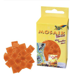 ΨΗΦΙΔΕΣ  ΜΩΣΑΪΚΑ ΠΛΑΚΑΚΙΑ 200gr 300τεμ  10X10MM ΠΟΡΤΟΚΑΛΙ