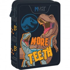ΣΧΟΛΙΚΗ ΚΑΣΕΤΙΝΑ ΔΙΠΛΗ ΓΕΜΑΤΗ JURASSIC WORLD MORE TEETH MUST TEAM