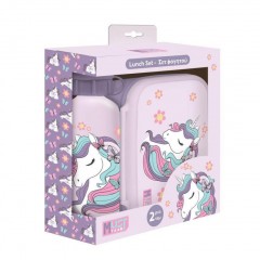 ΣΕΤ ΦΑΓΗΤΟΥ MUST TEAM LOVELY UNICORN ΦΑΓΗΤΟΔΟΧΕΙΟ 800ML-ΠΑΓΟΥΡΙ ΑΛΟΥΜΙΝΙΟΥ 500ML