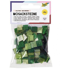ΨΗΦΙΔΕΣ  ΜΩΣΑΪΚΑ ΠΛΑΚΑΚΙΑ GLITTER MIX, 45G, 10X10MM, 190 ΤΕΜΑΧΙΑ, ΠΡΑΣΙΝΟ