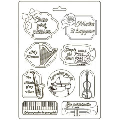 ΚΑΛΟΥΠΙ ΣΙΛΙΚΟΝΗΣ STAMPERIA Α4 - PASSION MUSIC AND TAG