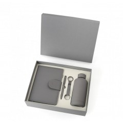 ΣΕΤ ΣΤΥΛΟ ΔΩΡΟΥ ΜΑΤ ΣΕ ΘΗΚΗ ΓΚΡΙ  ΜΕ ΣΗΜΕΙΩΜΑΤΑΡΙΟ ΜΠΡΕΛΟΚ ΘΕΡΜΟ 350ML