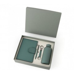 ΣΕΤ ΣΤΥΛΟ ΔΩΡΟΥ ΜΑΤ ΣΕ ΘΗΚΗ ΠΡΑΣΙΝΟ  ΜΕ ΣΗΜΕΙΩΜΑΤΑΡΙΟ ΜΠΡΕΛΟΚ ΘΕΡΜΟ 350ML