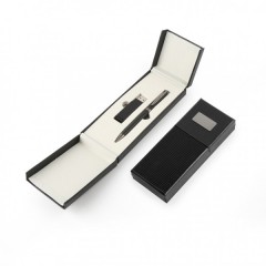 Writing Set "VENINI" 3-pcs ΣΤΥΛΟ-USB-ΣΕΙΜΕΙΩΜΑΤΑΡΙΟ-ΜΠΡΕΛΟΚ BLACK