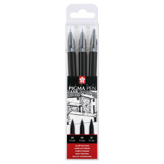 PIGMA BRUSH PEN SET, 3ΤΕΜ. ΜΑΥΡΟ ΧΡΩΜΑ(FINE/05--MEDIUM/10-BOLD)