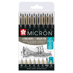 ΜΑΡΚΑΔΟΡΑΚΙΑ Pigma Micron Pigma Micron Wallet Promotion Set with 7 fineliners Black 1 Pigma Micron PN for FREE