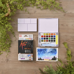 KOI WATERCOLORS POCKET FIELD SKETCH BOX 24 IRIDESCENT MEDIUM