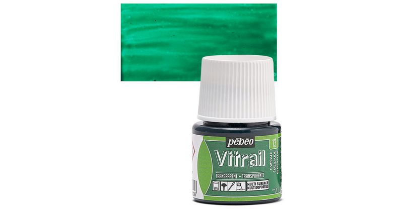 ΣΜΑΛΤΟ (ENAMEL) VITRAIL EMERALD 45ML TRANSPARENT PEBEO
