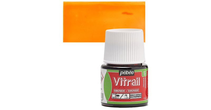 ΣΜΑΛΤΟ (ENAMEL) VITRAIL ORANGE 45ML TRANSPARENT PEBEO