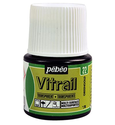 ΣΜΑΛΤΟ (ENAMEL) VITRAIL GREEN GOLD 45ML TRANSPARENT PEBEO