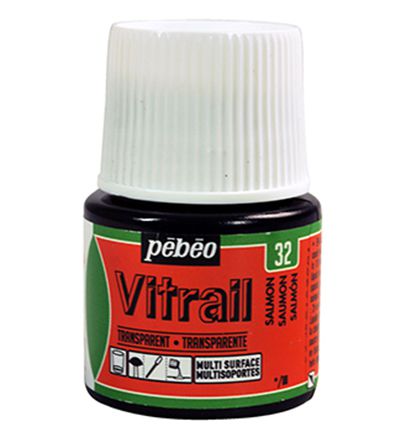 ΣΜΑΛΤΟ (ENAMEL) VITRAIL CORAL 45ML TRANSPARENT PEBEO