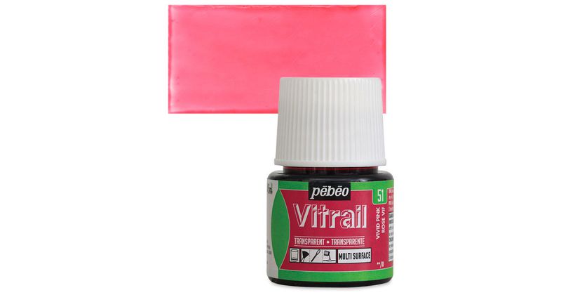 ΣΜΑΛΤΟ (ENAMEL) VITRAIL VIVID PINK 45ML TRANSPARENT PEBEO