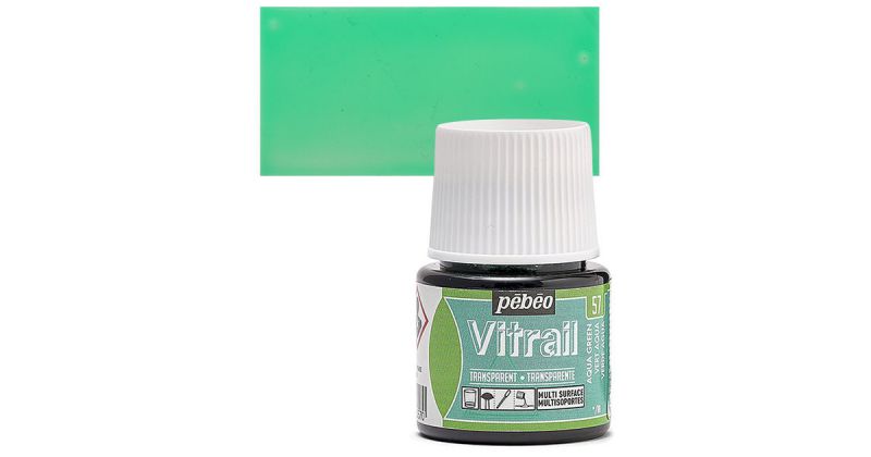 ΣΜΑΛΤΟ (ENAMEL) VITRAIL AQUA GREEN 45ML TRANSPARENT PEBEO