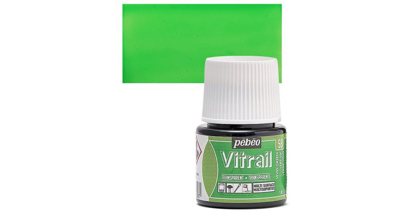 ΣΜΑΛΤΟ (ENAMEL) VITRAIL VIVID GREEN 45ML TRANSPARENT PEBEO