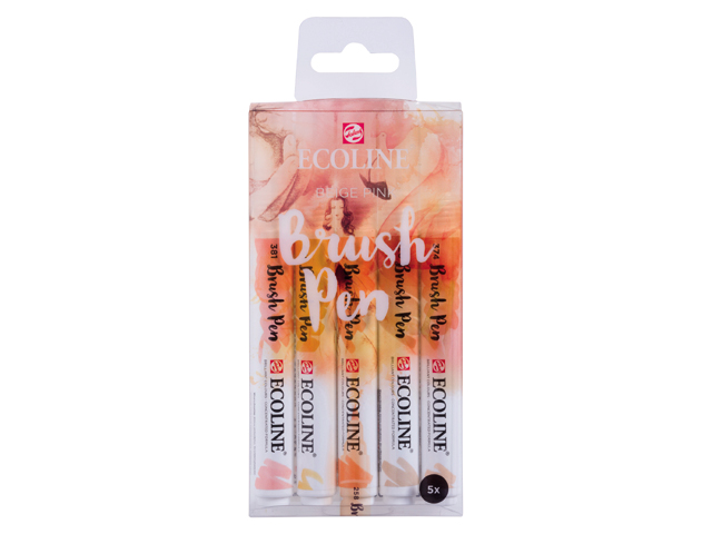 ECOLINE ROYAL BEIGE PINK BRUSHPEN ΣΕΤ 5TEM TALENS