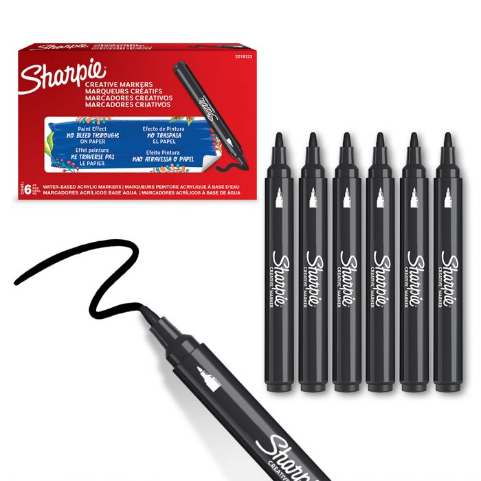 ΜΑΡΚΑΔΟΡΟΣ ΑΚΡΥΛΙΚΟΣ ΜΑΥΡΟΣ SHARPIE 6P(ΣΥΣ-6ΤΕΜ)