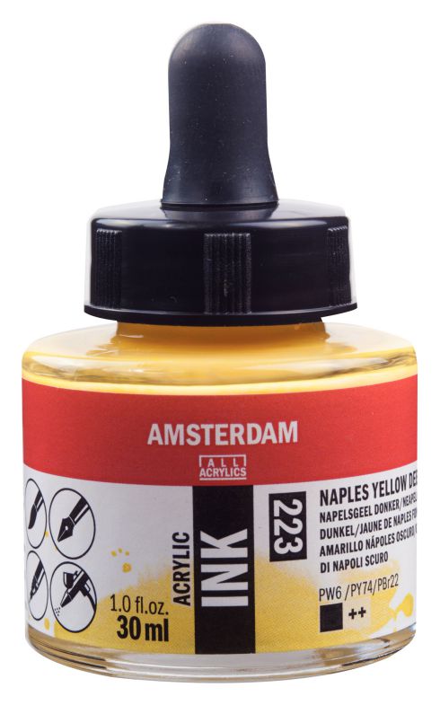 ΜΕΛΑΝΙ INK AMSTERDAM 223 30ML NAPLES YELLOW DEEP (ΣΥΣ-3TEM)
