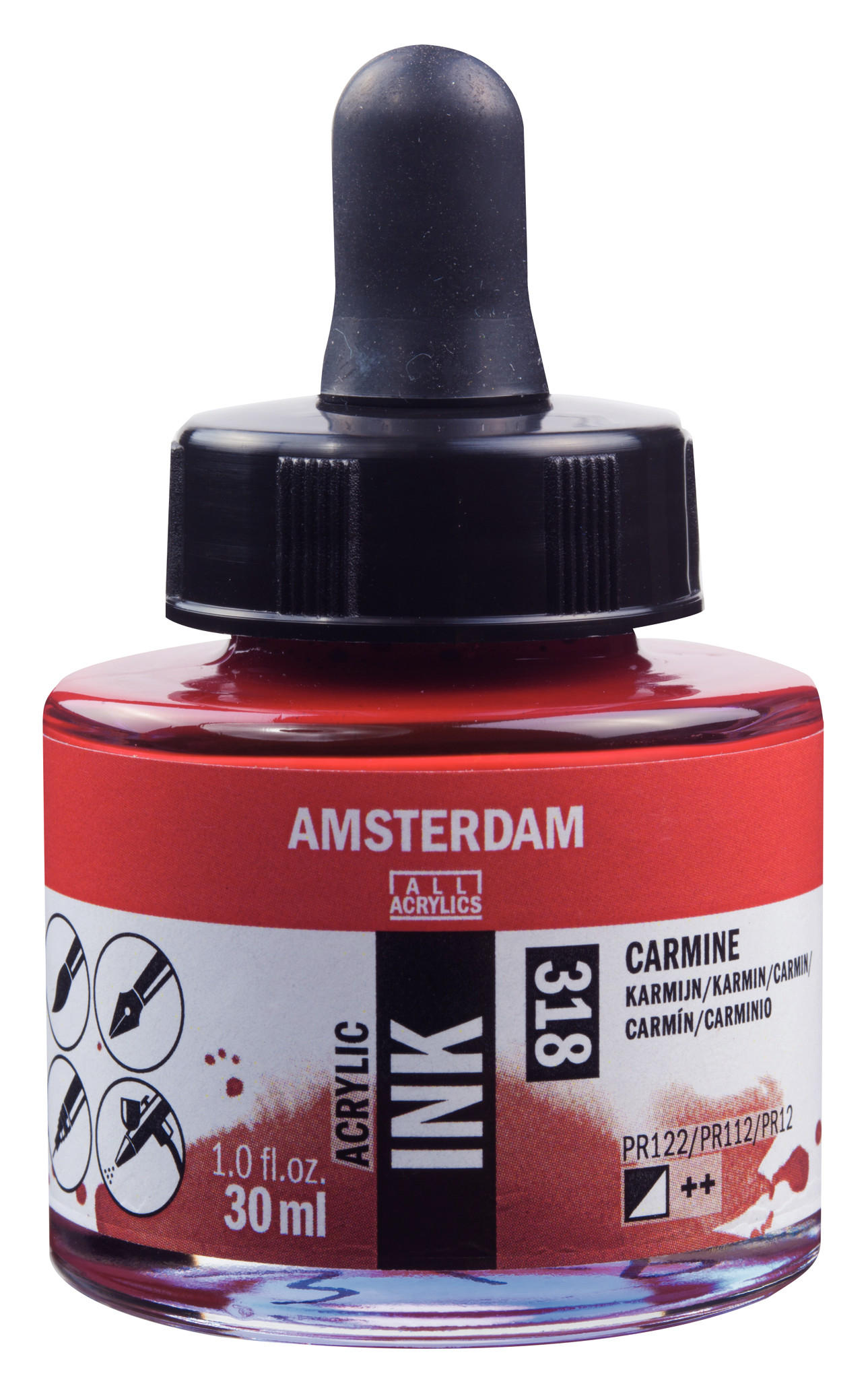 ΜΕΛΑΝΙ INK AMSTERDAM 318 30ML CARMINE (ΣΥΣ-3TEM)