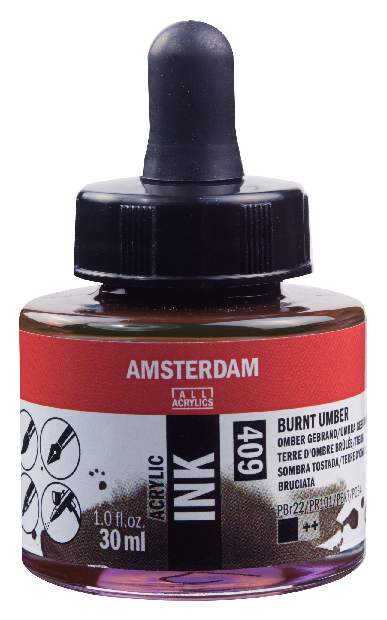 ΜΕΛΑΝΙ INK AMSTERDAM 409 30ML BURNT UMBER (ΣΥΣ-3TEM)