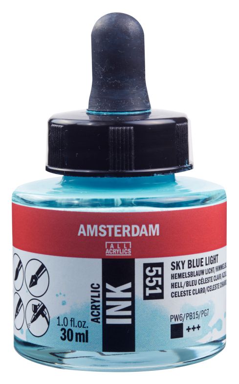 ΜΕΛΑΝΙ INK AMSTERDAM 551 30ML SKY BLUE LIGHT (ΣΥΣ-3TEM)