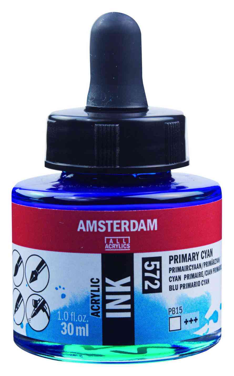 ΜΕΛΑΝΙ INK AMSTERDAM 572 30ML PRIM. CYAN (ΣΥΣ-3TEM)