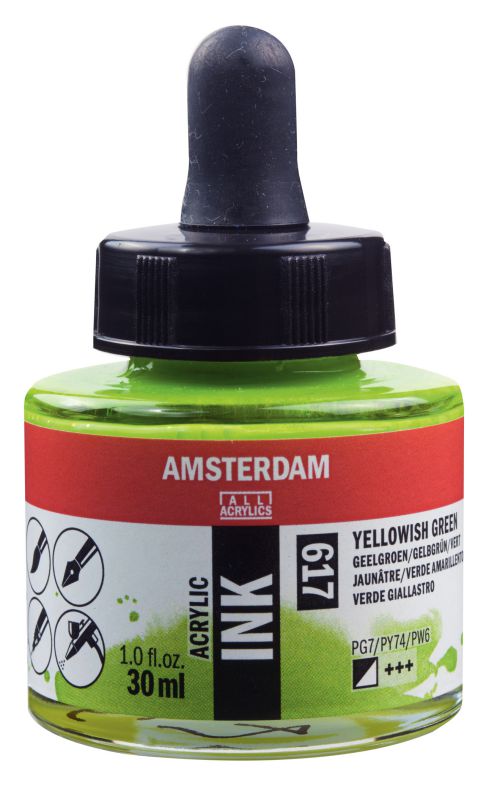 ΜΕΛΑΝΙ INK AMSTERDAM 617 30ML YELLOWISH GREEN (ΣΥΣ-3TEM)