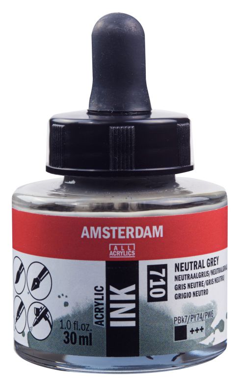 ΜΕΛΑΝΙ INK AMSTERDAM 710 30ML NEUTRAL GREY (ΣΥΣ-3TEM)
