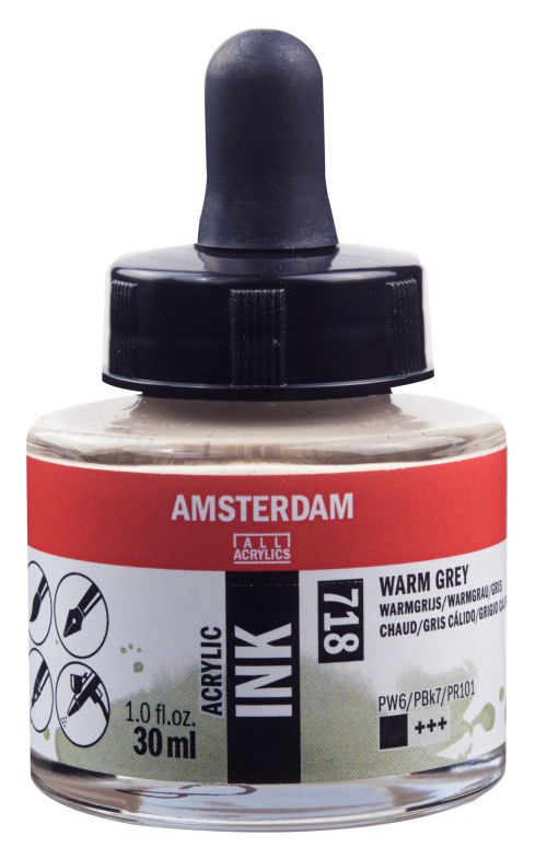 ΜΕΛΑΝΙ INK AMSTERDAM 718 30ML WARM GREY (ΣΥΣ-3TEM)