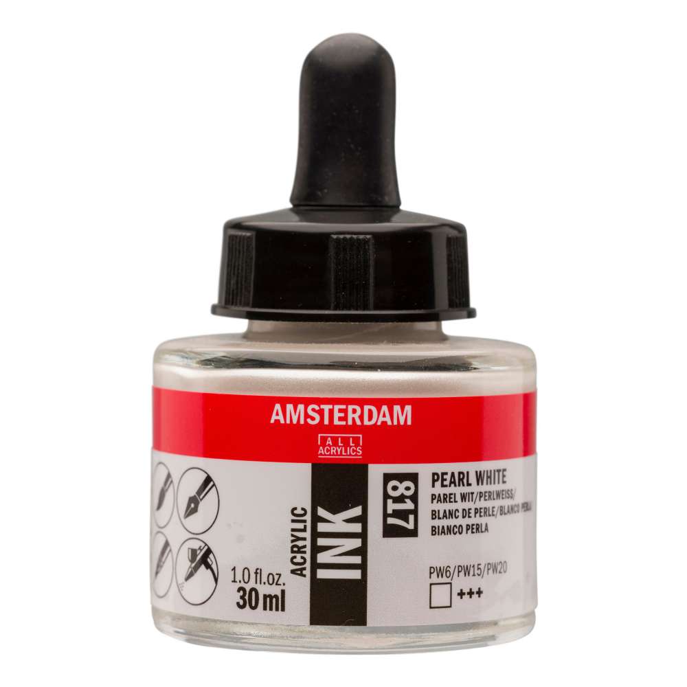 ΜΕΛΑΝΙ INK AMSTERDAM 817 30ML PEARL WHITE (ΣΥΣ-3TEM)