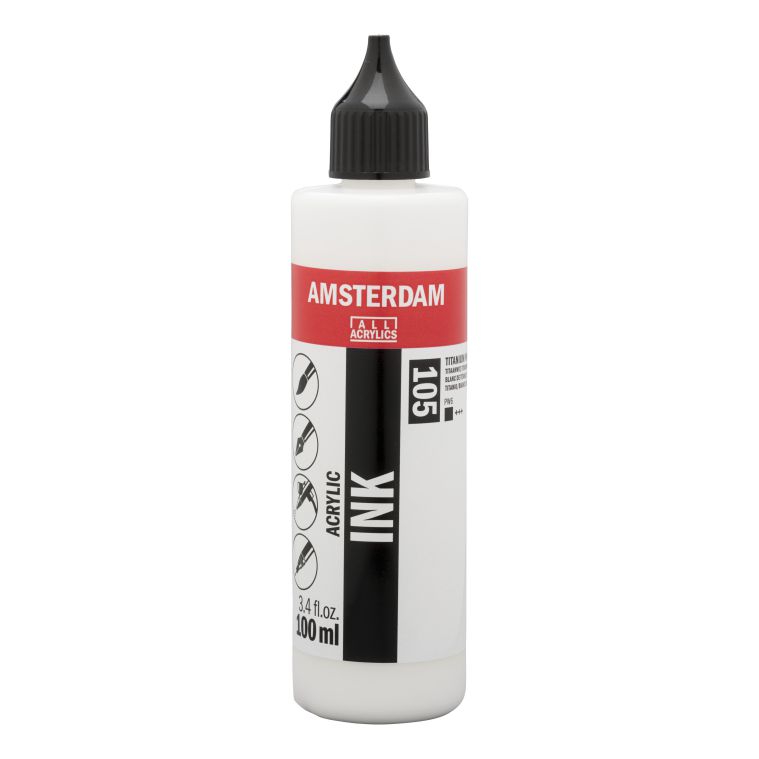 ΜΕΛΑΝΙ INK AMSTERDAM 105 100ML TITANIUM WHITE (ΣΥΣ-3TEM)