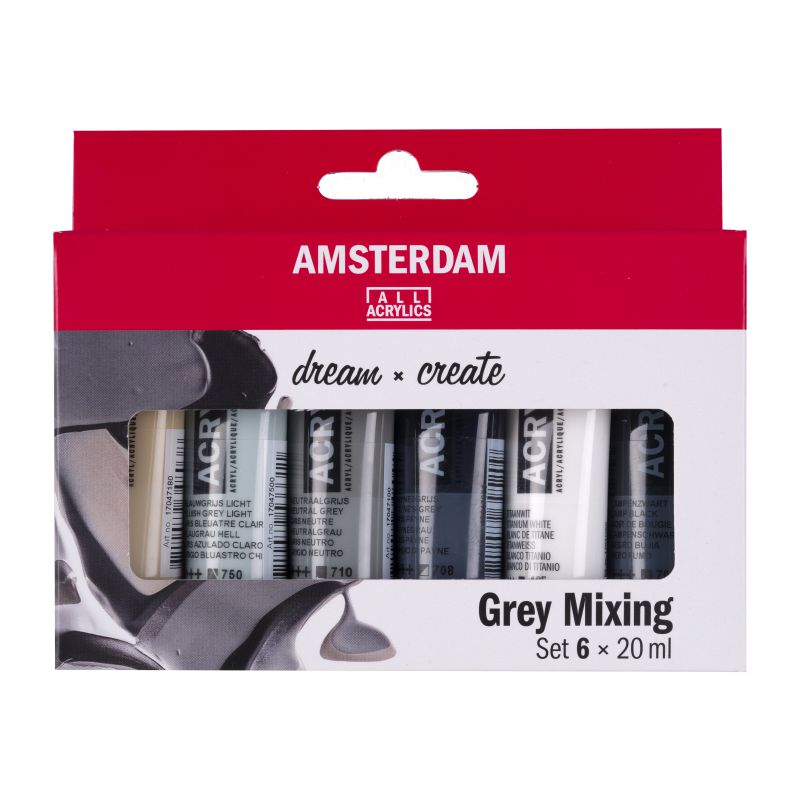 ΣΕΤ ΑΚΡΥΛΙΚΑ AMSTERDAM 6X 20 ML GREY MIXING