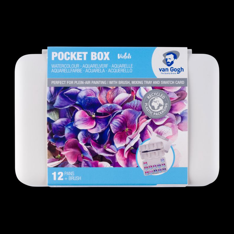 WATERCOLOUR POCKET BOX VAN GOGH ΣΕ ΚΥΒΟ (ΠΑΣΤΙΛΙΕΣ) PINKS & VIOLETS 12ΤΕΜ
