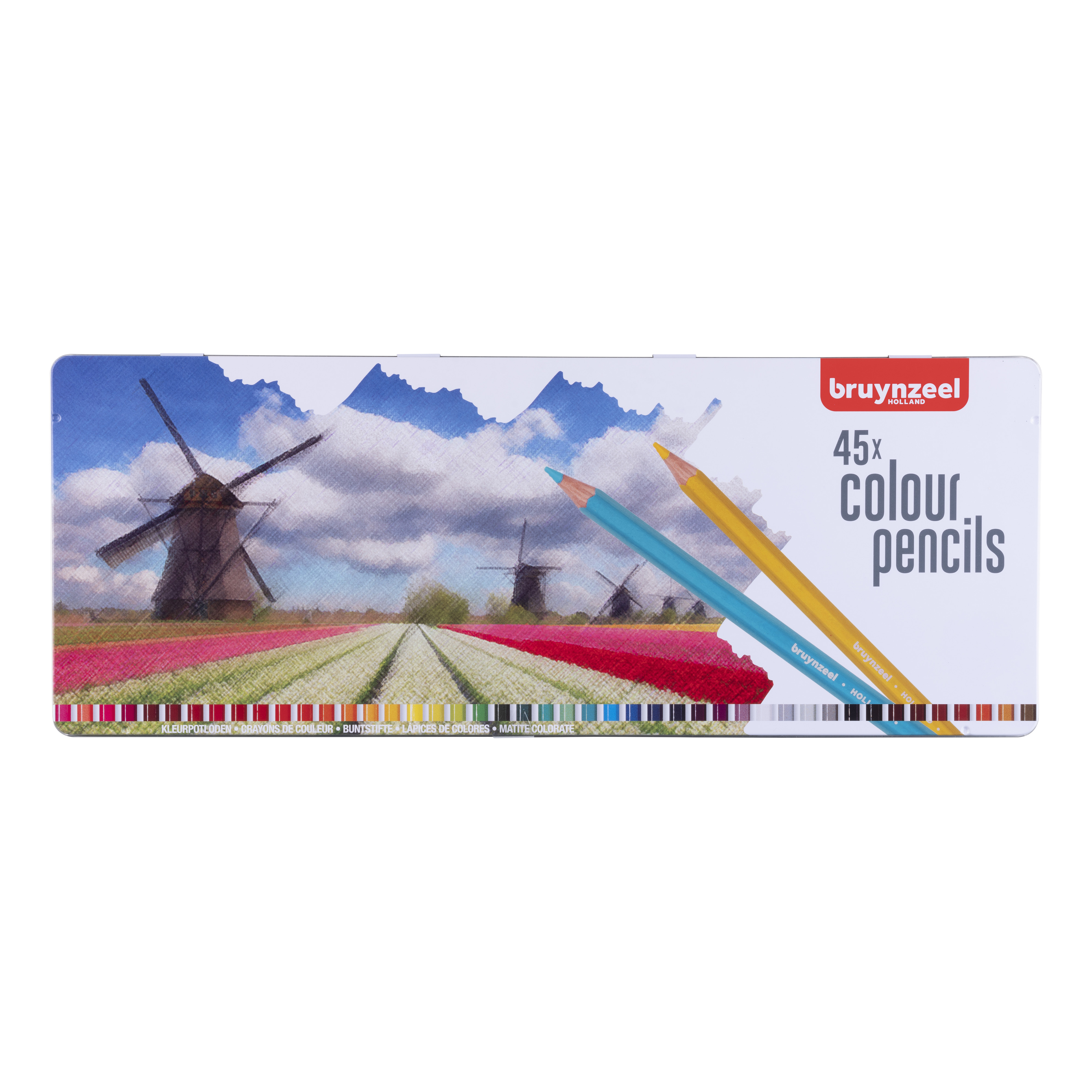 BRUYNZEEL HOLLAND TIN 45 COLOUR PENCILS