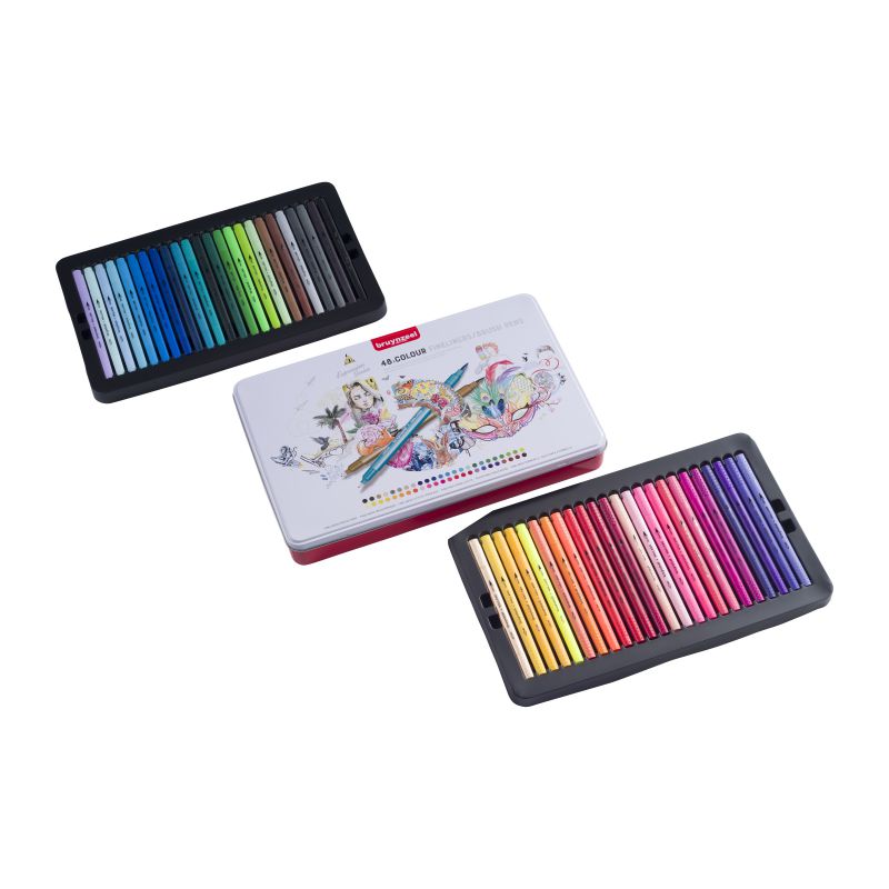 ΣΕΤ ΜΑΡΚΑΔΟΡΟΙ 48ΧΡΩΜΑΤΑ BRUSH ΜΕ ΔΙΠΛΗ ΜΥΤΗ FINELINER BRUYNZEEL CREATIVES