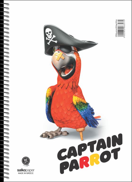 ΣΠΙΡΑΛ CAPTAIN PARROT 21Χ29 2Θ 120ΣΕΛ (ΣΥΣΚ-10ΤΕΜ)