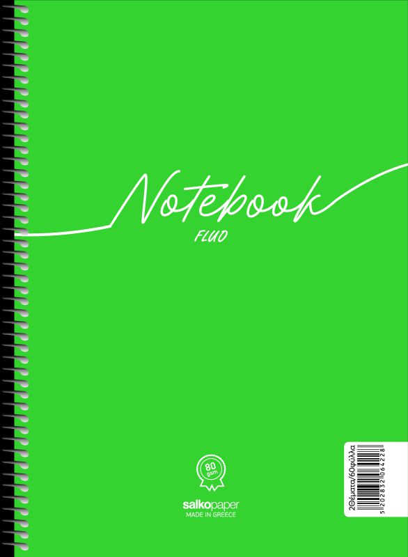 ΣΠΙΡΑΛ NOTEBOOK FLUO 17X25/180σελ. 3θ (ΣΥΣΚ-6TEM)