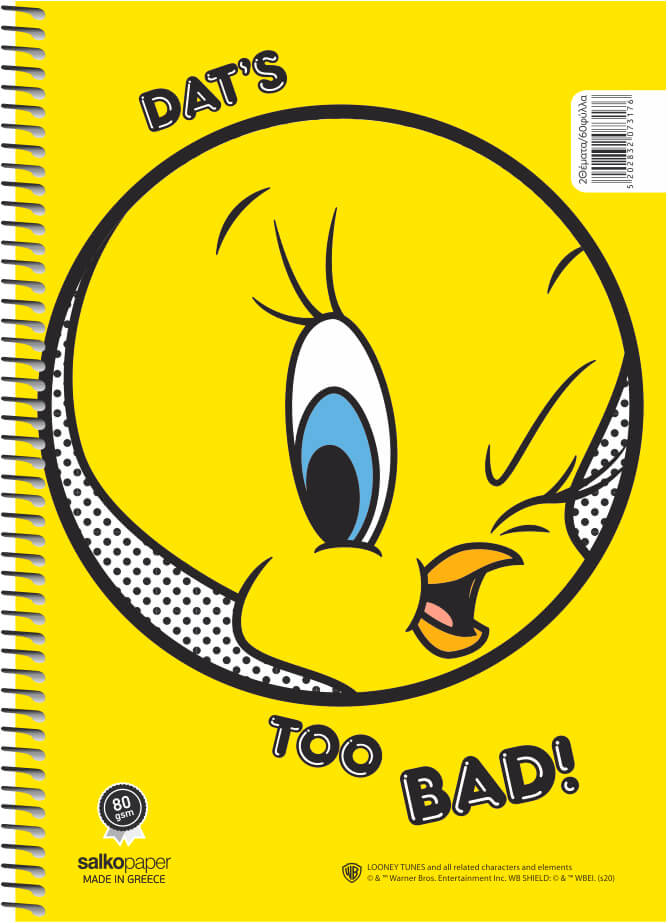 ΣΠΙΡΑΛ TWEETY 21X29/180ΣΕΛ 3Θ(ΣΥΣΚ-6ΤΕΜ)
