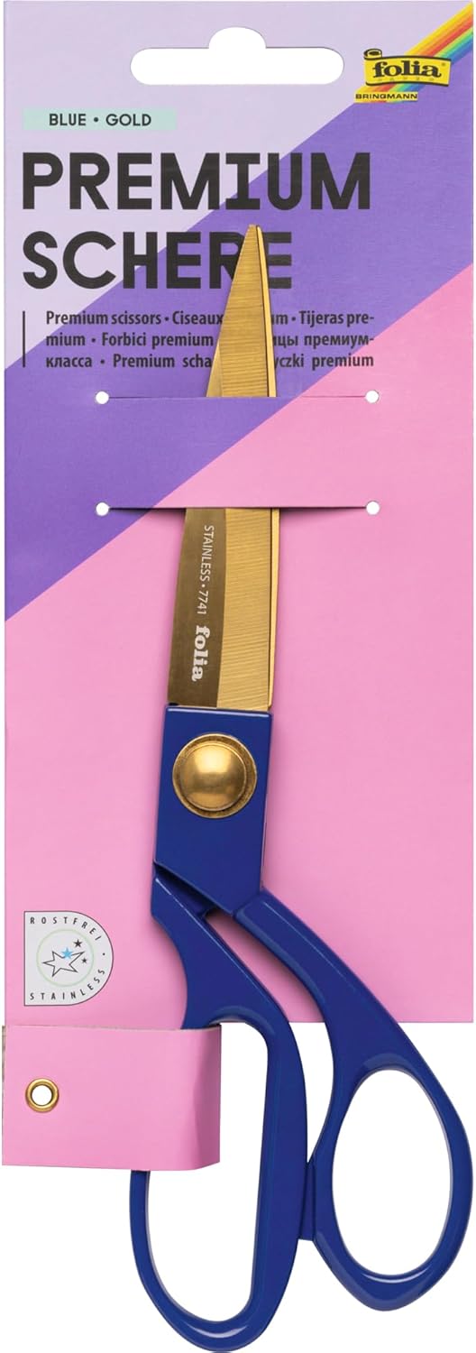 ΨΑΛΙΔΙ FOLIA PREMIUM, ΜΟΝΤΕΡΝΟΥ ΣΤΥΛ, ΧΡΥΣΟ & ΜΠΛΕ, ΜΗΚΟΥΣ ΠΕΡΙΠΟΥ 7,9 ΙΝΤΣΩΝ, ΓΙΑ ΔΕΞΙΟΧΕΙΡΕΣ, ΑΠΟ ΑΝΟΞΕΙΔΩΤΟ ΑΤΣΑΛΙ