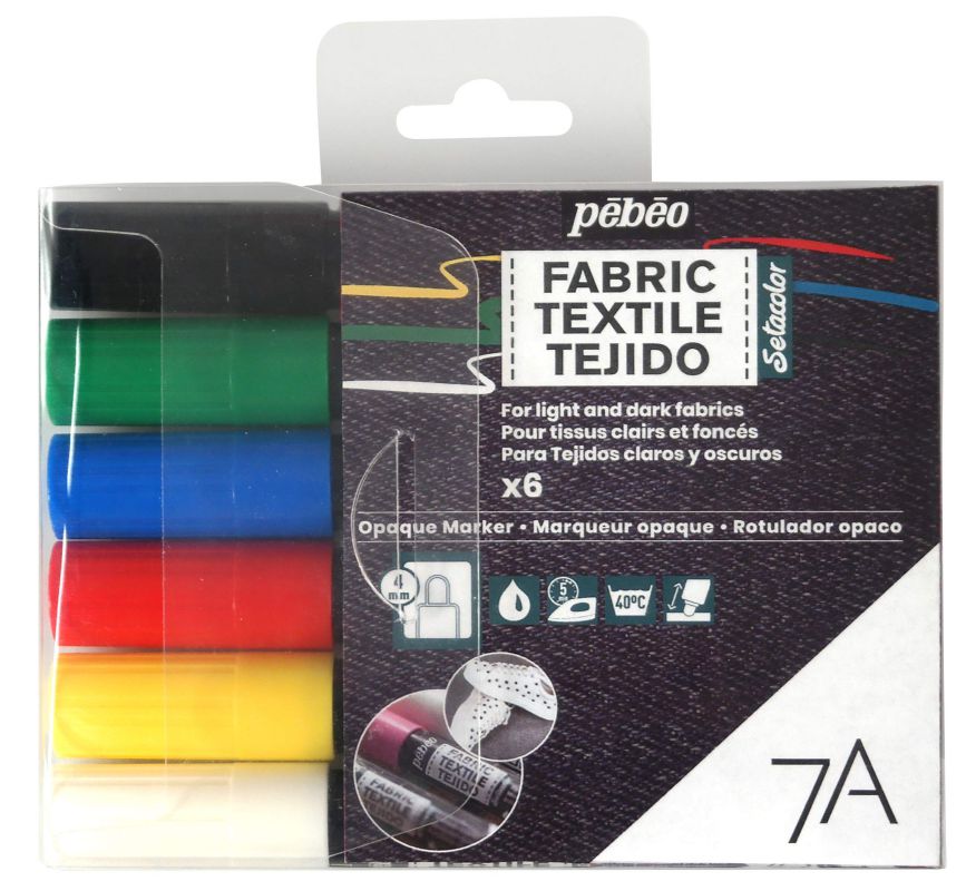 ΣΕΤ ΜΑΡΚΑΔΟΡΟΙ ΥΦΑΣΜΑ 6ΤΕΜ PEBEO 7A MARKERS