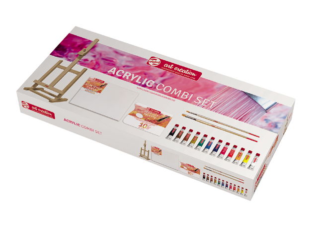 ΣΕΤ ΖΩΓΡΑΦΙΚΗΣ ΜΕ ΑΚΡΥΛΙΚΑ 12Χ12ML -ΚΑΜΒΑΣ,ΚΑΒΑΛΕΤΟ 53εκ,2 ΠΙΝ-ΧΑΡΤΙ ΠΑΛΕΤΑ ART CREATION
