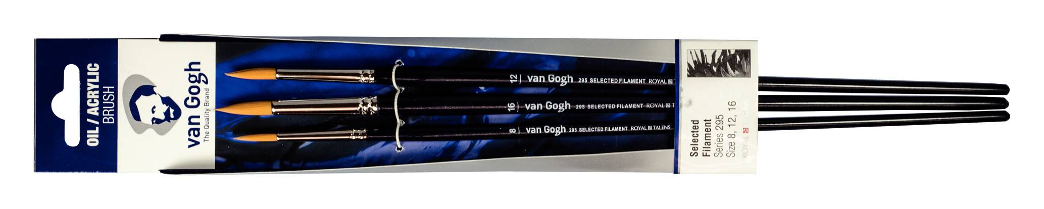ΠΙΝΕΛΟ ΛΑΔΙ/ΑΚΡΥΛΙΚΟ S295 ΣΕΤ 3TEM VAN GOGH ΣΤΡΟΓΓΥΛΟ (SIZE 8,12,16)