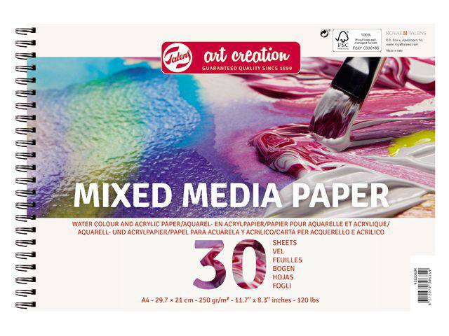ΜΠΛΟΚ MIXED MEDIA PAPER A3 250gr 30ΦΥΛΛΑ ART CREATION (ΣΥΣ-3TEM)