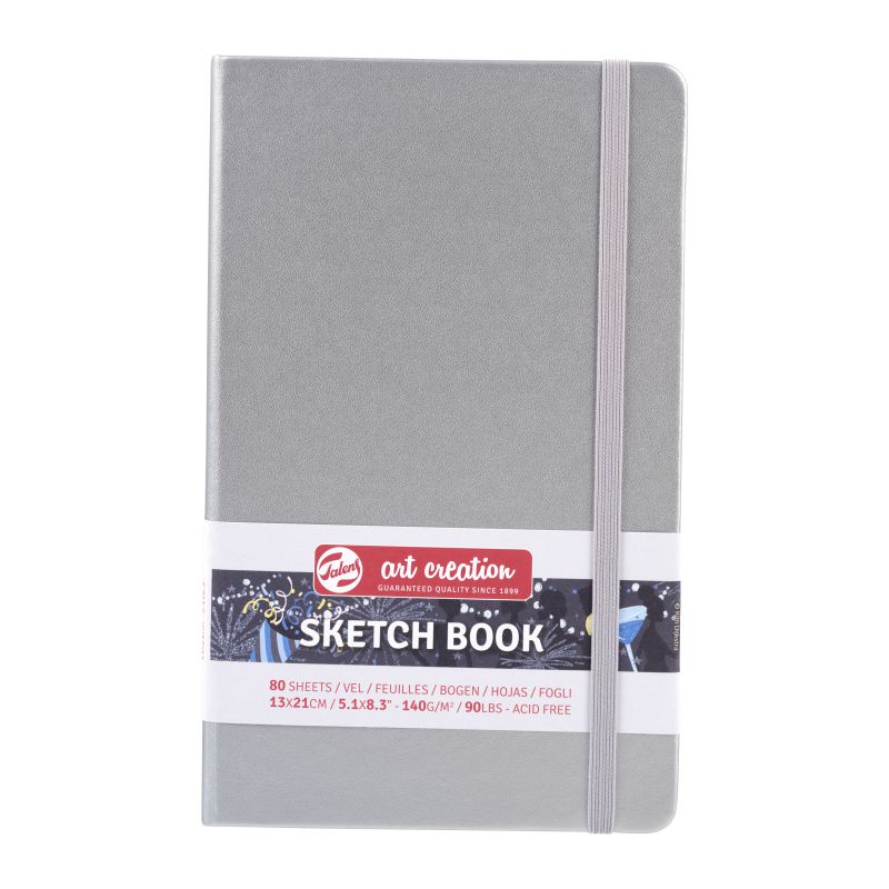 ΜΠΛΟΚ ΣΧΕΔΙΟΥ SHINY SILVER 13Χ21CM 80Φ 140GR ΔΕΜΕΝΟ ΜΕ ΛΑΣΤΙΧΟ SKETCH BOOK